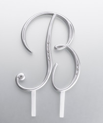 Silver Rhinestone Monogram Letter B