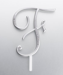 Silver Rhinestone Monogram Letter F