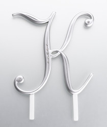 Silver Rhinestone Monogram Letter K