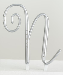 Silver Rhinestone Monogram Letter N