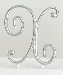 Silver Rhinestone Monogram Letter X