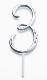 Silver Rhinestone Monogram Number 3