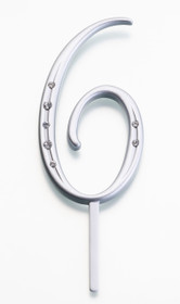 Silver Rhinestone Monogram Number 6