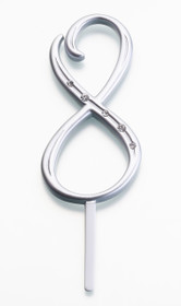 Silver Rhinestone Monogram Number 8