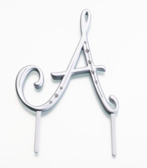Silver Rhinestone Monogram Large Letter A