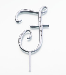 Silver Rhinestone Monogram Large Letter F