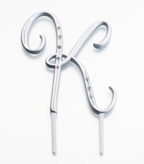 Silver Rhinestone Monogram Large Letter K