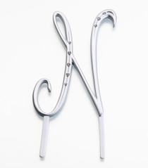 Silver Rhinestone Monogram Large Letter N