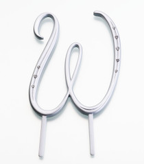 Silver Rhinestone Monogram Large Letter W