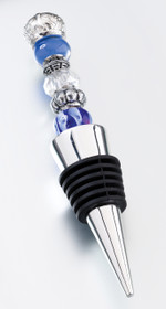 Beaded Wine Stopper Blue