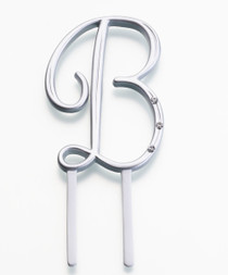 Silver Rhinestone Monogram Small Letter B