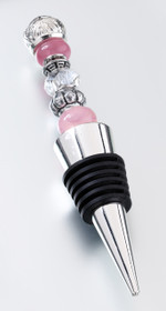 Beaded Wine Stopper Pink