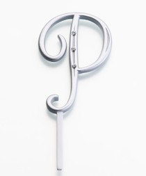 Silver Rhinestone Monogram Small Letter P