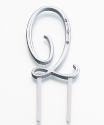 Silver Rhinestone Monogram Small Letter Q