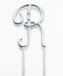 Silver Rhinestone Monogram Small Letter R