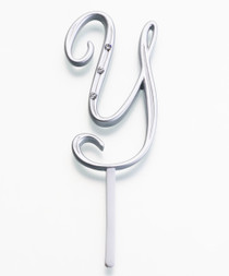 Silver Rhinestone Monogram Small Letter Y