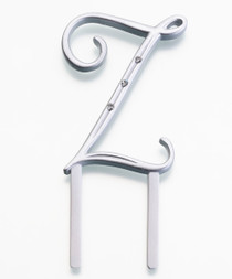Silver Rhinestone Monogram Small Letter Z