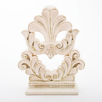 Vintage Style Flourish Design Fleur De Lis Cake Topper, Centerpiece