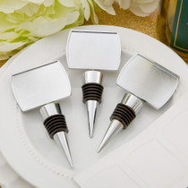 Perfectly Plain Collection Epoxy Dome Chrome Metal Finish Bottle Stopper