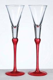 Set of Tall Flutes Red