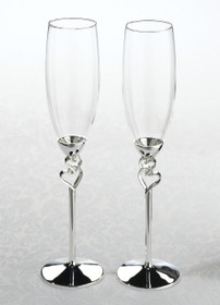 Silver Heart Toast Glass