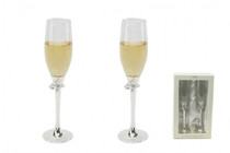 Silver Plated Butterfly Champagne Flutes