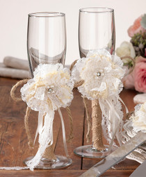 Burlap Toasting Glasses