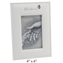 PU Christening Photo Frame With Foil Text And Feet