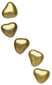 1kg Gold Chocolate Heart Dragees 3cm
