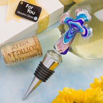 Murano Collection Cross Design Bottle Stopper