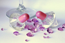 24 x Pink Top Crystal Bubbles