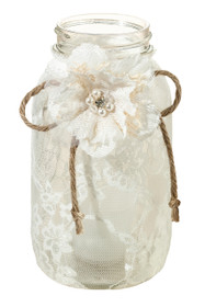 Set of 4 Large Lace Jar Covers