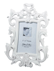 White Scroll Frame 4x6