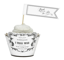 Set of 12 Cupcake Pick Love is in The Air