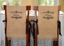 Mr. And Mrs. Burlap Chair Covers