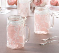 Set of 4 Lace Glass Covers