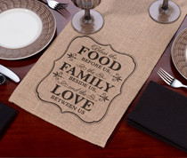 Burlap Table Runner Food And Family