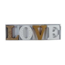 Wooden Love Letters Gold And White