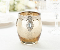 Gold Glass Candle Holder