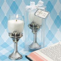 Cross Design Champagne Flute Candle Holders