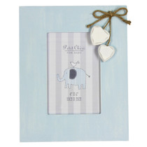 Petit Cheri Vintage MDF Frame Blue With Hearts 4x6