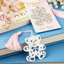 Lovable teddy bear design bookmark Favours from the book lovers collection Pink