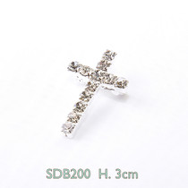 Large Rhinestone Cross Brooch