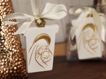 Stunning Madonna Ornament With Ivory Ribbon