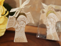 Stunning Cross Ornament With Ivory Ribbon