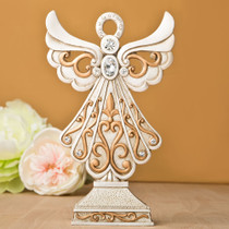 Magnificent Antique Design Angel Statue in Ivory And Matte Gold