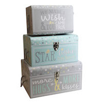 Tricoastal Design Sweet Baby of Mine Set 3 Flat Trunks Boy