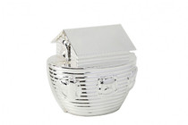 Silver Plated Noah's Ark Money Box