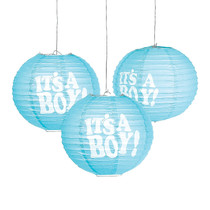 It's A Boy Paper Lanterns 3Pc