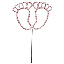 Pink Diamante Baby Feet Cake Pick